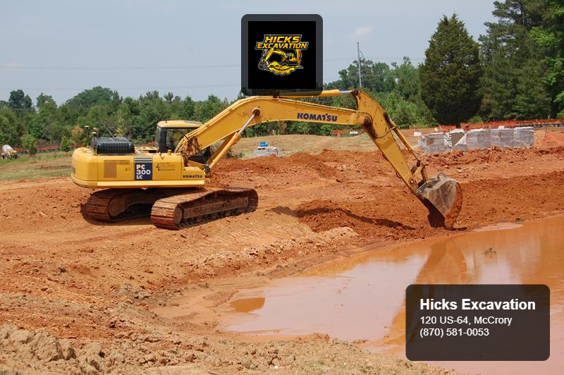 Custom pond building and residential excavation services by Hicks Excavation for backyard water features.